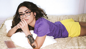 Exotic girl in glasses Amina banged well on POV camera