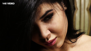 Fantastic brunette lean beauty modeling for kinky erotic photo session