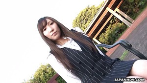 Just natural Japanese office nympho Kaoru Sakaki is fond of some masturbation