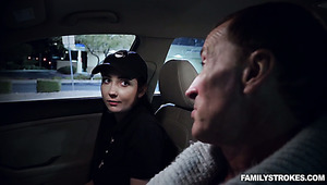 Beautiful pizza delivery girl Kyra Rose gets nailed doggy style