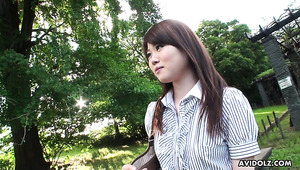 Attractive Japanese girl Kazumi Saijo definitely loves when she is fucked doggy