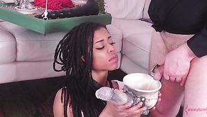 Submissive ebony chick with juicy ass Kira Noir is analfucked from behind hard
