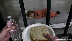 Horny prisoner Cleo Clementine deserves some brutal mouthfuck