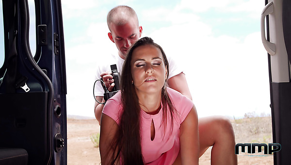Real porn bombshell Silvia Dellai gives head and fucks wild outdoors
