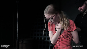 Submissive svelte hoe Alice deserves to be hogtied hard enough
