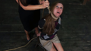 Sultry mistress makes her slave worship her titties