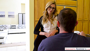 Sucking cock is fun but being fucked doggy is better for Alexa Grace