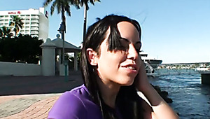 Dazzling brunette with silky hair gets is always in the mood for sex