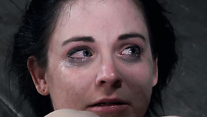Frisky dark haired cutie gets her wide ass slapped hard with rod