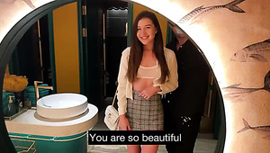 Beautiful Slim Porn Actress Get Occasional Fuck in the WC of the Restaurant