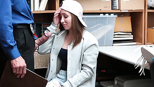 Charming Hayden Henessy sat down on a member of a security guard for shoplifting.