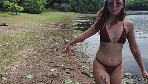 Ariel Siren films sex vlog while camping - Amateur Porn