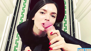 Fucked & Facialized My Sexy Slim Brunette GF In the Toilet Of a Hookah Bar