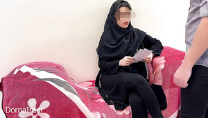 Iranian girl sucks his dick and gets fucked in her hijab
