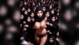 Big titted arab babe gets her body touched AI generated