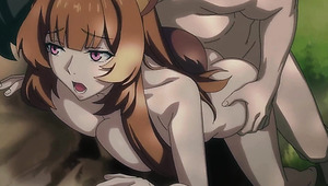 Busty furry hentai girl enjoys passionate fuck in the woods