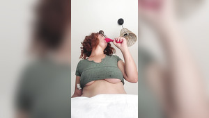 Big titted milf enjoys herself and her vibrator