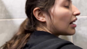 Gym friend challenges me to hot lesbian sex in the bathroom